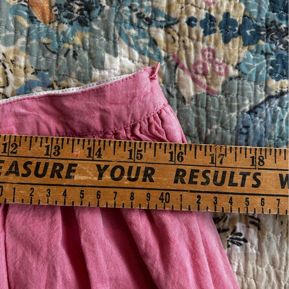 Boden Pink Cotton Skirt w White Embroidered Trim - Picture 10 of 11